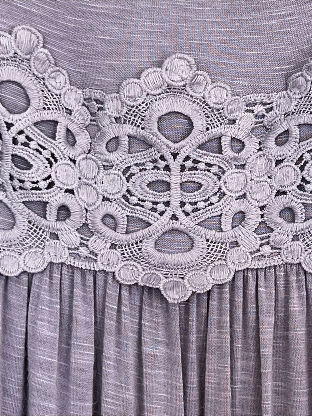 Max Jeans Lavender Lace Yoke Boho Peasant Top Long Sleeve Medium